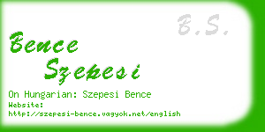 bence szepesi business card